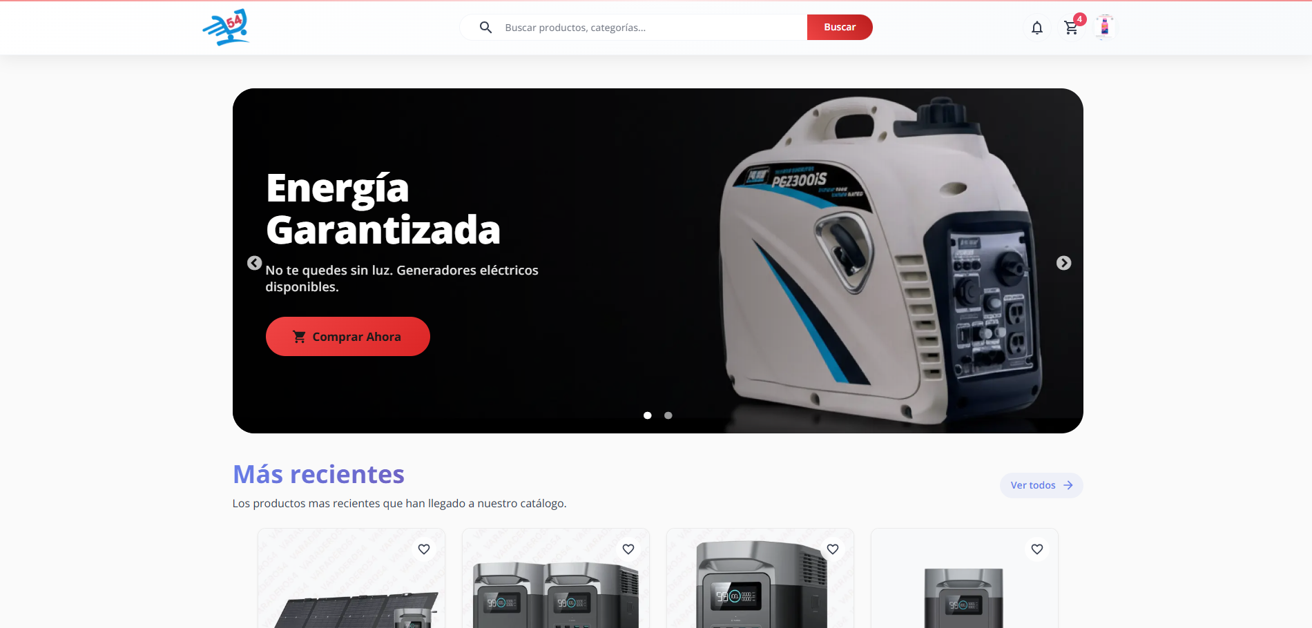 Varadero54 – Ecommerce + Admin